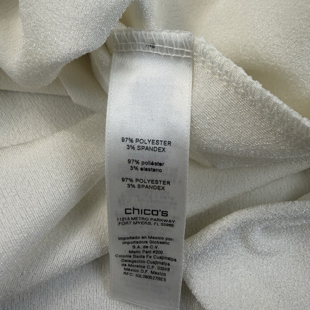 Easywear by Chico's Women's Size 1 Medium White Rhinestone Sleeveless Tank Top - Picture 5 of 6
